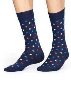 Носки в горошек Happy Socks, темно-синий