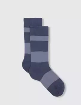 Носки в полоску для мальчиков с контрастным носком и каблуком Gocco, синий