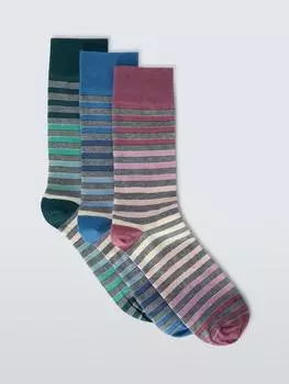 Носки в полоску из органического хлопка John Lewis, разноцветный