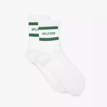 Носки в полоску с фирменным принтом из смеси эластичного органического хлопка Splits59, белый