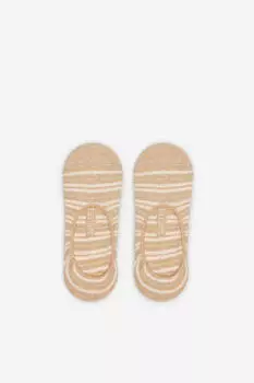 Носки в полоску с принтом на мизинцах Cortefiel, бежевый