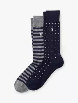 Носки в полоску в горошек Ralph Lauren, цвет Navy/Grey