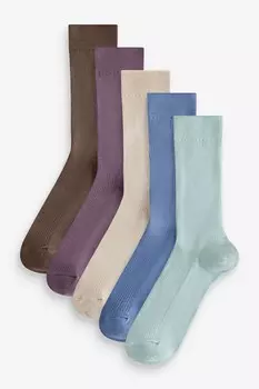 Носки в рубчик, 5 пар в упаковке Next, синий