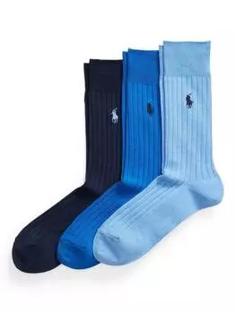 Носки в рубчик из египетского хлопка polo Ralph Lauren, цвет Blue Royal Navy