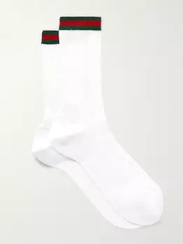 Носки в рубчик из смесового хлопка Gucci, белый