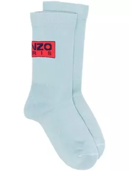 Носки в рубчик с нашивкой-логотипом Kenzo, синий