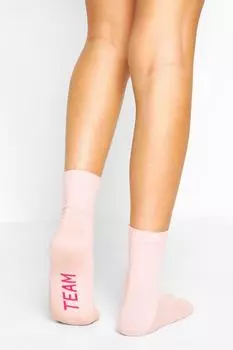 Носки в рубчик Team Bride boohoo, розовый