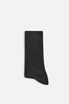 Носки в рубчик ZARA, серый мергель
