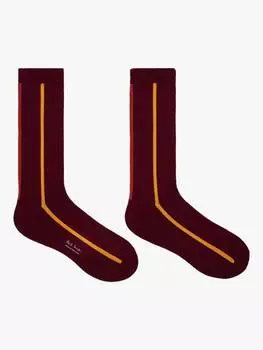 Носки в тонкую вертикальную полоску Paul Smith, цвет Red Burgundy