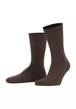 Носки Walkie Light, из шерсти, манжеты в рубчик, мужские FALKE, цвет Braun Mel