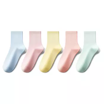 Носки Warrior до середины голени женские, 5 пар, Light Blue, Pink, Yellow, Light Orange, Light Green[5 Pack]