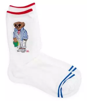 Носки весенние медведь-крю Polo Ralph Lauren, белый