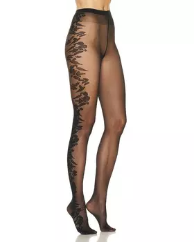 Носки Wolford Flower Tight, цвет Black & Black