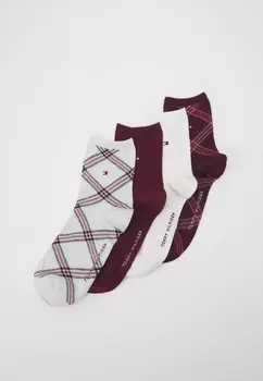 Носки WOMEN SHORT PLAID 4 PACK Tommy Hilfiger, светло-красный
