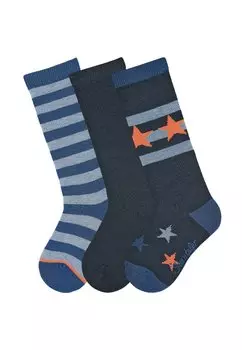 Носки выше колена KNIESTRMPFE WINTER KNIESTRMPFE 3ER-PACK RINGEL Sterntaler, цвет dunkelblau meliert