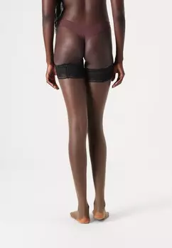 Носки выше колена LUNELLE ULTRA TRANSPARENT SHINY STAY UPS FALKE, черный