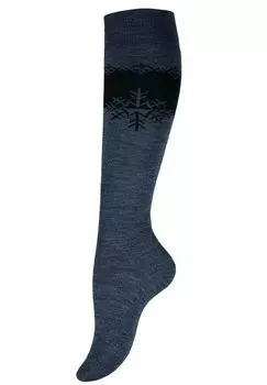 Носки выше колена THERMO 3 PAAR EISKRISTALL-MUSTER Cotton Prime, серый