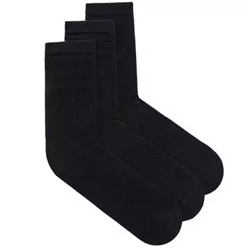 Носки Zara Ribbed, 3 пары, черный