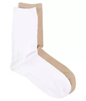 Носки женские Calvin Klein из вискозы 2 пары, белый/бежевый