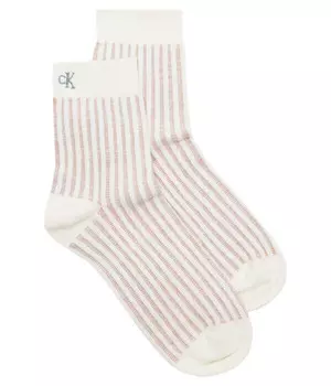 Носки женские Calvin Klein Jeans в полоску, белый/розовый
