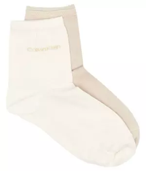 Носки женские Calvin Klein однотонные 2 пары, экрю