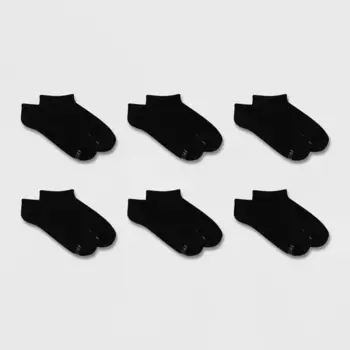 Носки женские Fruit of the Loom увеличенного размера с мягкой подкладкой, 6 пар, не показываемые спортивные носки, цвет Black