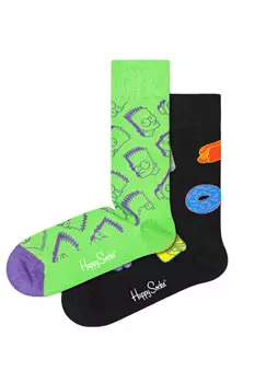 Носки женские Happy Socks с принтом Симпсоны 2 пары, мультиколор