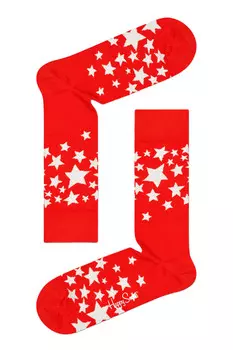 Носки женские Happy Socks с принтом звезды, красный
