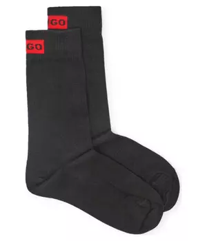 Носки женские Hugo Bodywear высокие с логотипом бренда 2 пары, черный