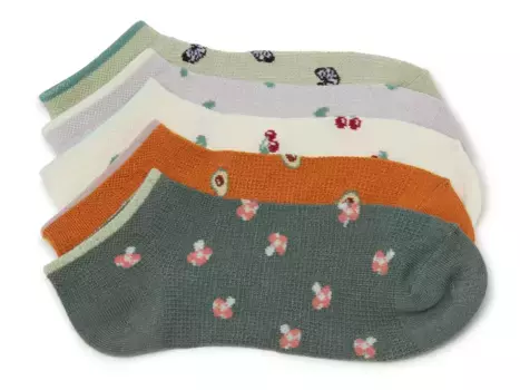 Носки женские No Show - 5 пар Crown Vintage, Green/Amber/Lavender