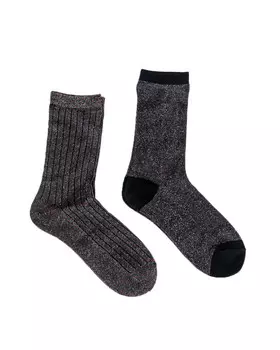 Носки женские ONLY металлик, черный