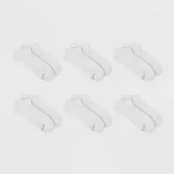 Носки женские с мягкой подкладкой Fruit of the Loom, 6 пар, спортивные, не показываемые, цвет White