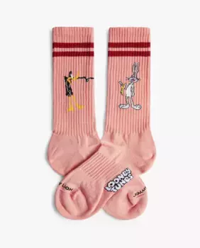 Носки женские спортивные розовые Looney Tunes Dyffy and Bugs Jimmy Lion, розовый