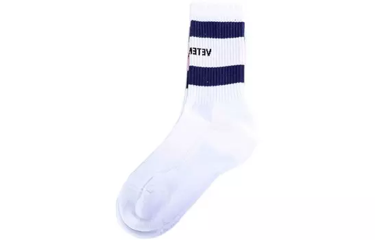 Носки женские Vetements выше колена, белый / синий