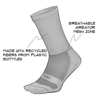 Носок Aireator 3 дюйма DeFeet, цвет Townee/Graphite/Black/Hi-Vis Orange