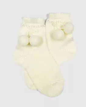 Носок Condor для девочки с помпонами Condor, песочный