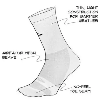 Носок Levitator Lite 6 дюймов DeFeet, цвет Lite/Black