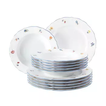 Ностальгический сервиз Соната 12 предметов Seltmann Weiden, красочный