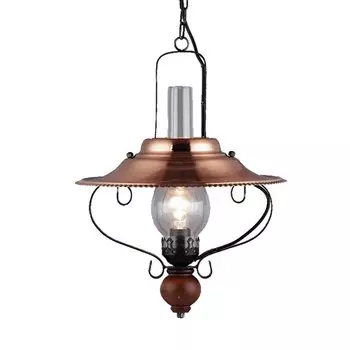 НОСТАЛЬГИЯ подвесной светильник 1xE27/40Вт античное золото - медь/вишнево-красный/прозрачный с регулируемой яркостью Prezent