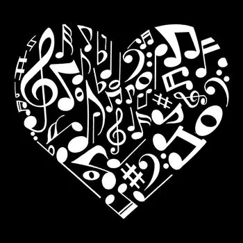 Ноты сердца – мужская футболка с рисунком Word Art LA Pop Art, серый