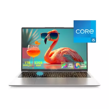 Ноутбук BHWW BaseBook Pro, 16", 32 ГБ/1 ТБ, i5-1035G4, Iris Plus Graphics, серебристый, английская клавиатура