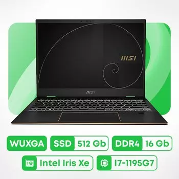 Ноутбук MSI Summit E13 Flip EVO, 13.4'', 16 ГБ/512 ГБ, i7-1195G7, Intel Iris Xe, черный/золотой, английская клавиатура