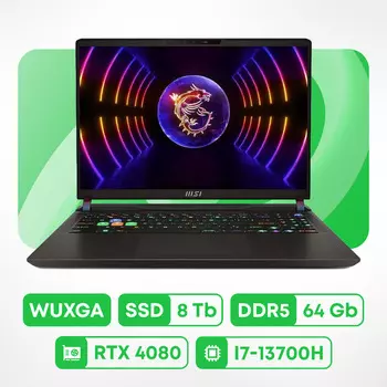 Ноутбук MSI Vector GP68HX 13VH, 16", 64 ГБ/8 ТБ, i7-13700H, RTX 4080, серый, английская клавиатура