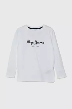 НОВИНКА детская хлопковая рубашка с длинными рукавами HERMAN. Pepe Jeans, белый