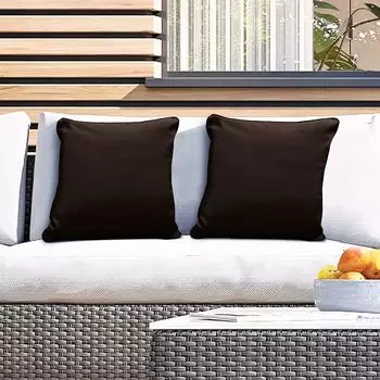 Novy Набор из 2 декоративных подушек, подушка для отдыха на открытом воздухе в саду, чехол на подушку, наполнитель, 45 см, погодоустойчивый, водоотталкивающий полиэстер - A) цвет: 0127 коричневый Б) Версия: Полная (с начинкой) novely