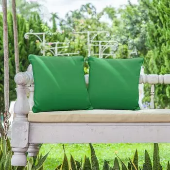 Novy Набор из 2 декоративных подушек, подушка для отдыха на открытом воздухе в саду, чехол на подушку, наполнитель, 45 см, погодоустойчивый, водоотталкивающий полиэстер - A) цвет: 1731 зеленый Б) Версия: только чехлы (без наполнения) novely