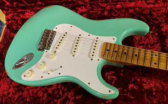 НОВЫЙ ! 2023 Fender Limited Edition Fat 50s Stratocaster Stratocaster Relic, цельный кленовый гриф — Super Faded Aged Sea Foam Green — официальный дилер — 7,7 фунта Limited Edition Fat 50s Stratocaster Strat Relic 1-Piece Maple Neck