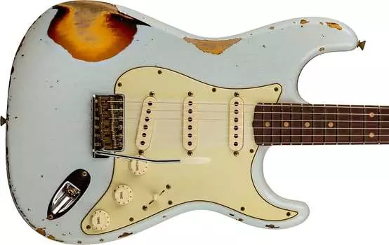 НОВЫЙ ! Fender Custom Shop '61 Reissue Stratocaster Heavy Relic — Super Faded Aged Sonic Blue / Sunburst — официальный дилер — предзаказ Custom Shop '61 Reissue Stratocaster Relic