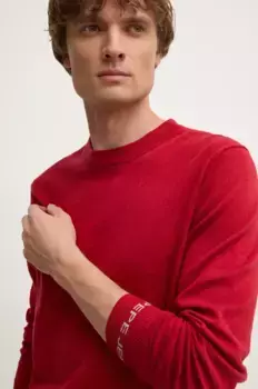 НОВЫЙ свитер ANDRE с КРУГЛЫМ ВЫРЕЗОМ из смесовой шерсти Pepe Jeans, красный
