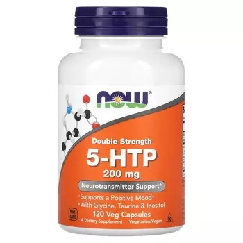 Now Foods 5-HTP двойная сила 200 мг 120 растительных капсул